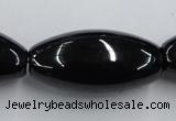 CJB37 16 inches 20*40mm rice natural jet gemstone beads