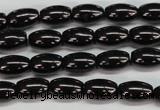 CJB51 15.5 inches 8*12mm rice natural jet gemstone beads