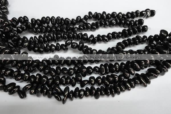 CJB55 15.5 inches 6*10mm nuggets natural jet gemstone beads