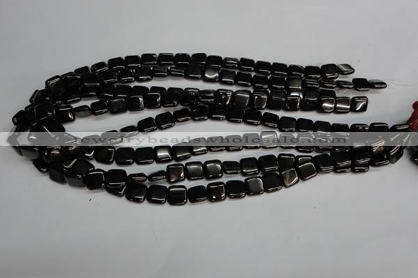 CJB58 15.5 inches 10*10mm square natural jet gemstone beads