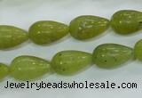 CKA107 15.5 inches 10*17mm teardrop Korean jade gemstone beads