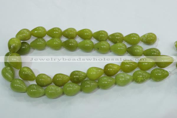 CKA108 15.5 inches 15*20mm teardrop Korean jade gemstone beads