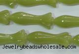 CKA109 15.5 inches 12*30mm flower Korean jade gemstone beads