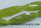 CKA111 15.5 inches 11*40mm faceted rice Korean jade gemstone beads