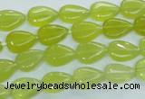 CKA112 15.5 inches 8*12mm flat teardrop Korean jade gemstone beads