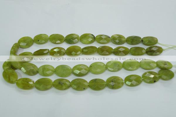 CKA118 15.5 inches 15*20mm faceted oval Korean jade beads