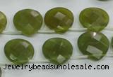 CKA120 Top-drilled 16*16mm faceted flat teardrop Korean jade beads