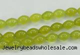 CKA16 15.5 inches 6*8mm rice Korean jade gemstone beads