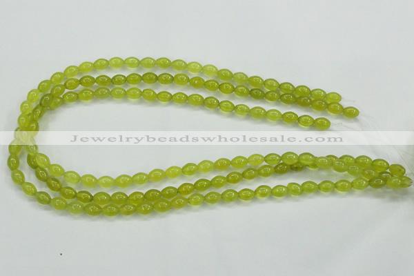 CKA16 15.5 inches 6*8mm rice Korean jade gemstone beads