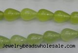 CKA211 15.5 inches 8*12mm teardrop Korean jade gemstone beads