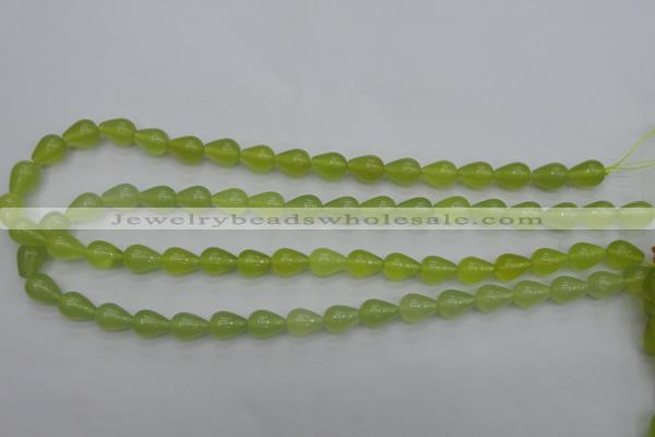 CKA211 15.5 inches 8*12mm teardrop Korean jade gemstone beads