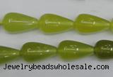 CKA212 15.5 inches 10*18mm teardrop Korean jade gemstone beads