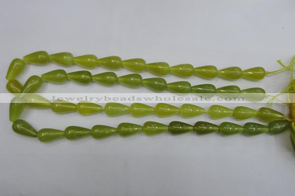 CKA212 15.5 inches 10*18mm teardrop Korean jade gemstone beads