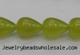 CKA213 15.5 inches 13*18mm teardrop Korean jade gemstone beads