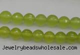 CKA218 15.5 inches 8mm faceted round Korean jade gemstone beads