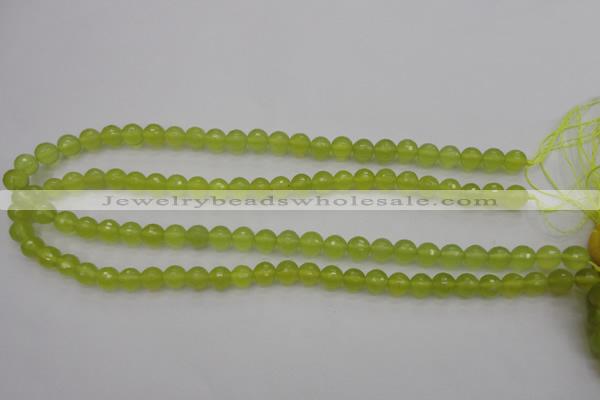 CKA218 15.5 inches 8mm faceted round Korean jade gemstone beads