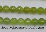 CKA219 15.5 inches 8mm faceted round Korean jade gemstone beads