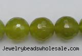 CKA221 15.5 inches 16mm faceted round Korean jade gemstone beads