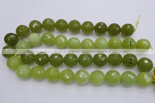 CKA223 15.5 inches 20mm faceted round Korean jade gemstone beads