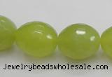 CKA224 15.5 inches 15*20mm faceted egg-shaped Korean jade gemstone beads