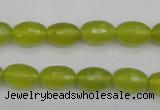 CKA226 15.5 inches 8*12mm faceted rice Korean jade gemstone beads