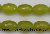 CKA227 15.5 inches 12*16mm faceted rice Korean jade gemstone beads