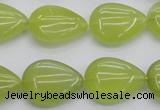 CKA257 15.5 inches 15*20mm flat teardrop Korean jade gemstone beads