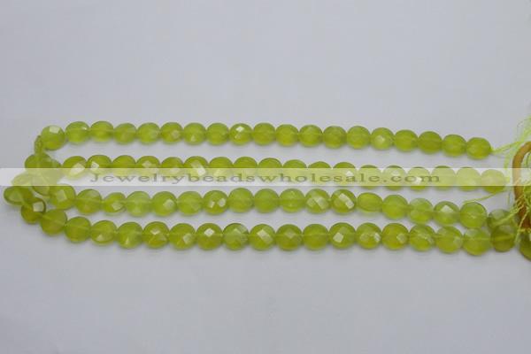 CKA265 15.5 inches 10mm faceted coin Korean jade gemstone beads