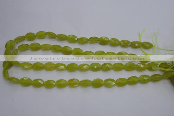 CKA270 15.5 inches 10*14mm faceted oval Korean jade gemstone beads