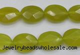 CKA271 15.5 inches 12*16mm faceted oval Korean jade gemstone beads