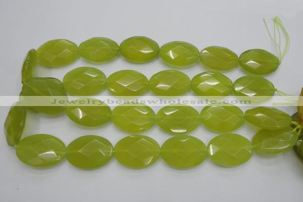 CKA273 15.5 inches 22*30mm faceted oval Korean jade gemstone beads