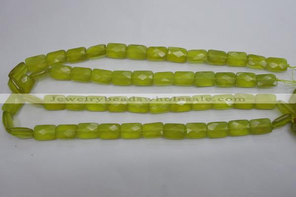 CKA280 15.5 inches 10*14mm faceted rectangle Korean jade gemstone beads