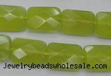 CKA281 15.5 inches 13*18mm faceted rectangle Korean jade gemstone beads