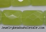 CKA283 15.5 inches 18*25mm faceted rectangle Korean jade gemstone beads