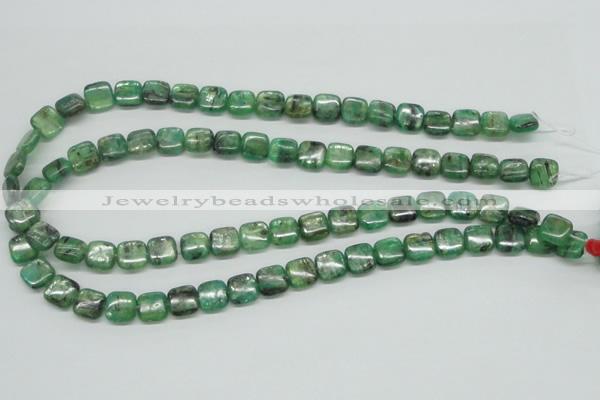 CKC105 16 inches 10*10mm square natural green kyanite beads wholesale