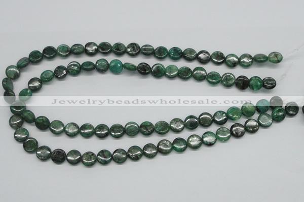 CKC107 16 inches 10mm flat round natural green kyanite beads wholesale