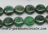 CKC108 16 inches 12mm flat round natural green kyanite beads wholesale