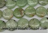 CKC254 15.5 inches 12mm flat round natural green kyanite beads