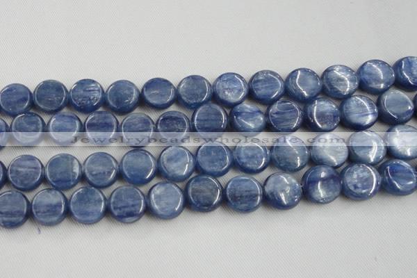 CKC514 15.5 inches 14mm flat round natural Brazilian kyanite beads