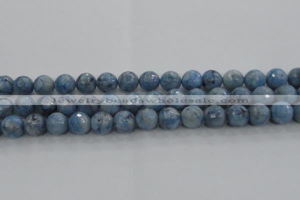 CKC705 15.5 inches 14mm faceted round imitation blue kyanite beads