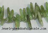 CKC71 15.5 inches 4*10mm – 6*35mm branch natural green kyanite beads