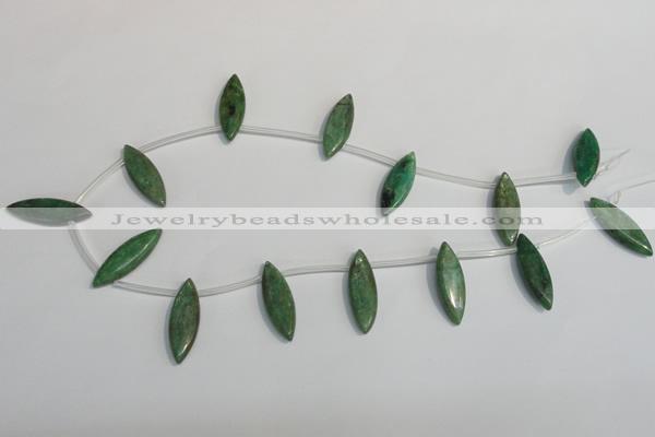 CKC72 15.5 inches 10*30mm marquise natural green kyanite beads