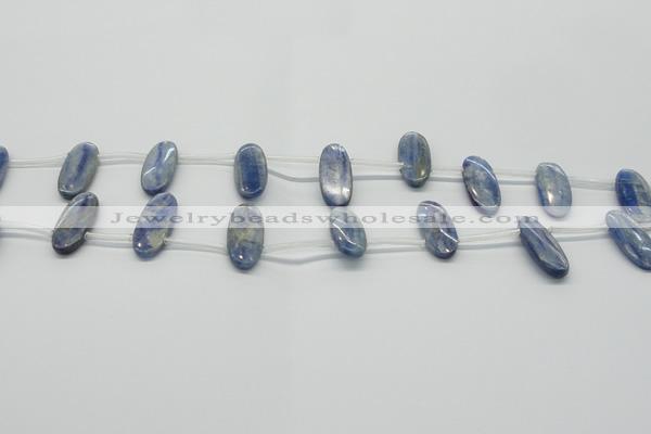 CKC75 Top drilled 11*25mm oval natural kyanite gemstone beads