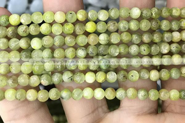 CKC765 15.5 inches 4mm round natural green kyanite beads