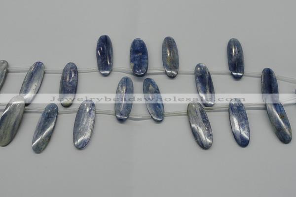 CKC77 Top drilled 12*35mm oval natural kyanite gemstone beads