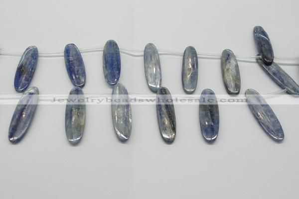 CKC78 Top drilled 13*45mm oval natural kyanite gemstone beads