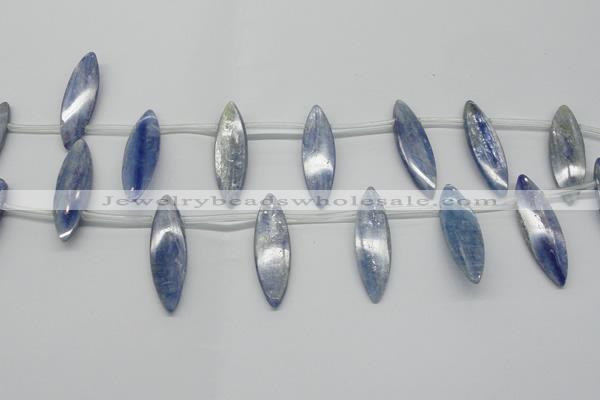 CKC82 Top drilled 10*35mm marquise natural kyanite gemstone beads