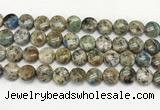 CKJ486 15.5 inches 10mm flat round natural k2 jasper beads