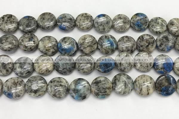 CKJ493 15.5 inches 11mm flat round natural k2 jasper beads