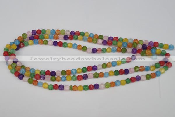 CKQ02 15.5 inches 6mm round matte dyed crackle quartz beads